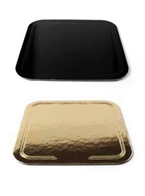 Vassoi Quadrati Oro Nero 28 X 28 Cm