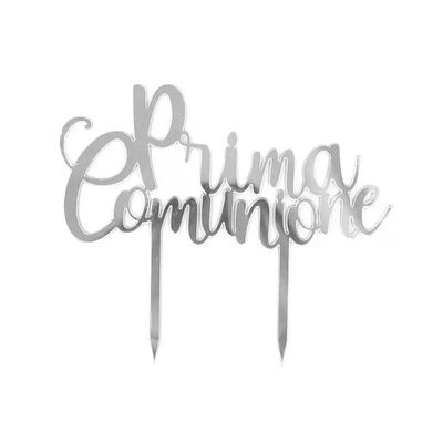 Topper Plexiglass Prima Comunione Argento