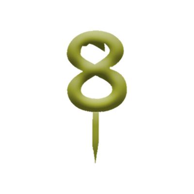 Topper Numero 8 in Plexiglass Oro