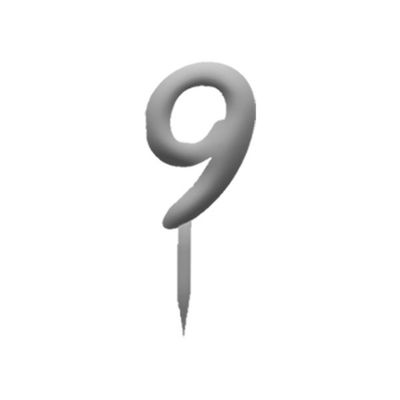 Topper Numero 9 in Plexiglass Argento