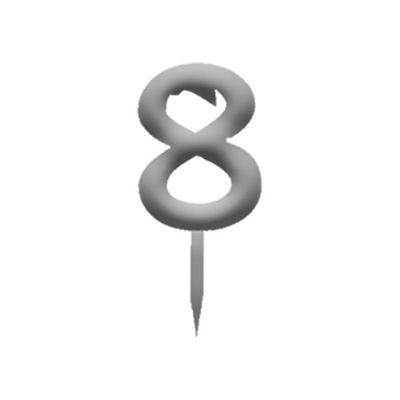 Topper Numero 8 in Plexiglass Argento Topper Numero 8 in Plexiglass Argento