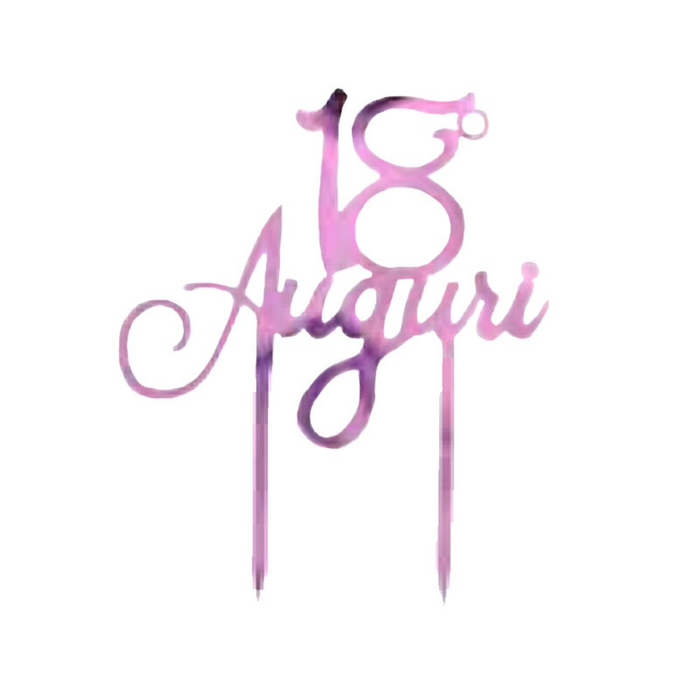 Topper Plexiglass 18° Auguri Rosa