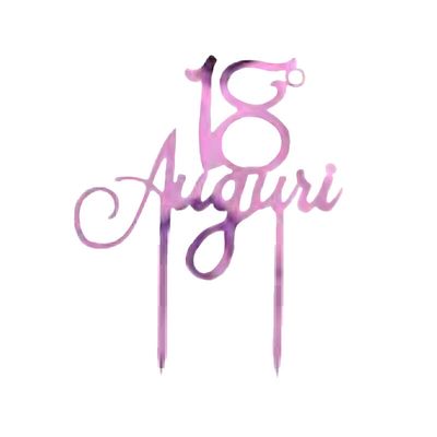 Topper Plexiglass 18° Auguri Rosa