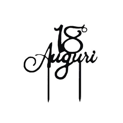 Topper Plexiglass 18° Auguri Nero