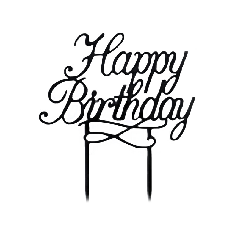 Topper Plexiglass Happy Birthday Nero Topper Plexiglass Happy Birthday Nero