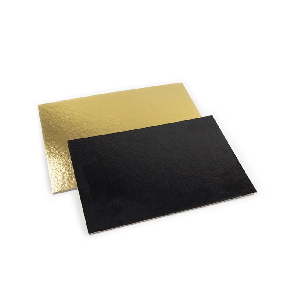 Piattini Monoporzione Rettangolare Oro/Nero 9 x 13 Cm