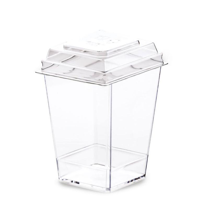 Bicchierini Finger Food Kubik 160 cc con Coperchio - Pezzi 50