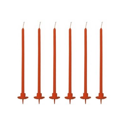 Candele Mezzo Stelo Rosso Con Base Pezzi 6 Candele Mezzo Stelo Rosso Con Base Pezzi 6