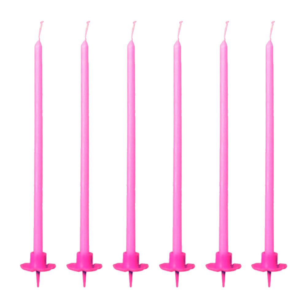 Candele Mezzo Stelo Rosa Con Base Cm 20 Pezzi 12