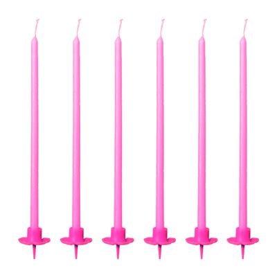 Candele Mezzo Stelo Rosa Con Base Cm 20 Pezzi 12 Candele Mezzo Stelo Rosa Con Base Cm 20 Pezzi 12