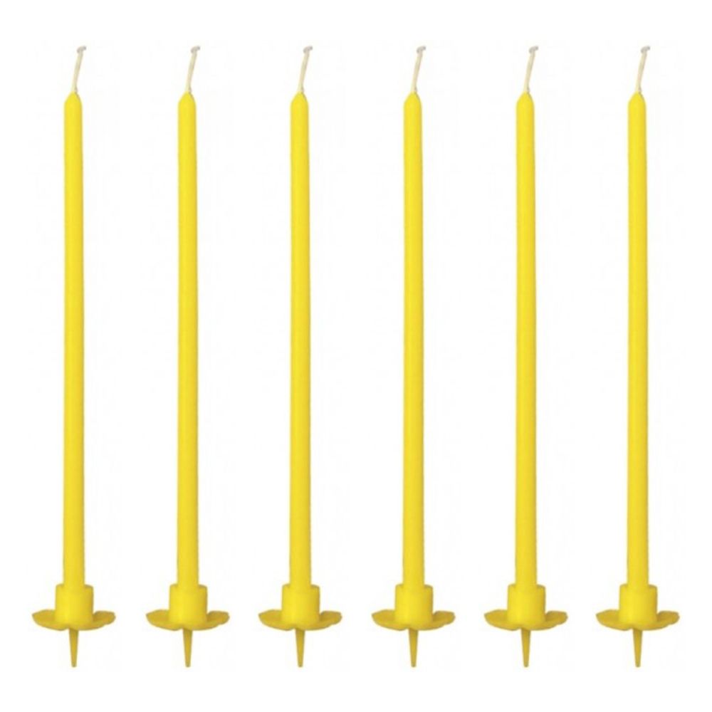Candele Mezzo Stelo Giallo Con Base Cm 20 Pezzi 12