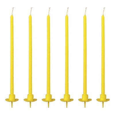 Candele Mezzo Stelo Giallo Con Base Cm 20 Pezzi 12 Candele Mezzo Stelo Giallo Con Base Cm 20 Pezzi 12