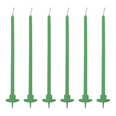 Candele Mezzo Stelo Verde Con Base Cm 20 Pezzi 12