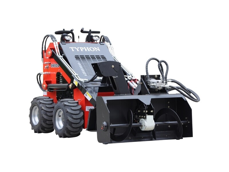 Top Compact & Mini Excavator Diggers- TYPHON Machinery TYPHON Skid Steer Loader Snow Blower Attachment USA