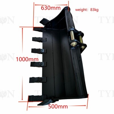 2ton Excavator Attachment 1000mm Rock Bucket Heavy Duty Trenching Bucket 39 inch