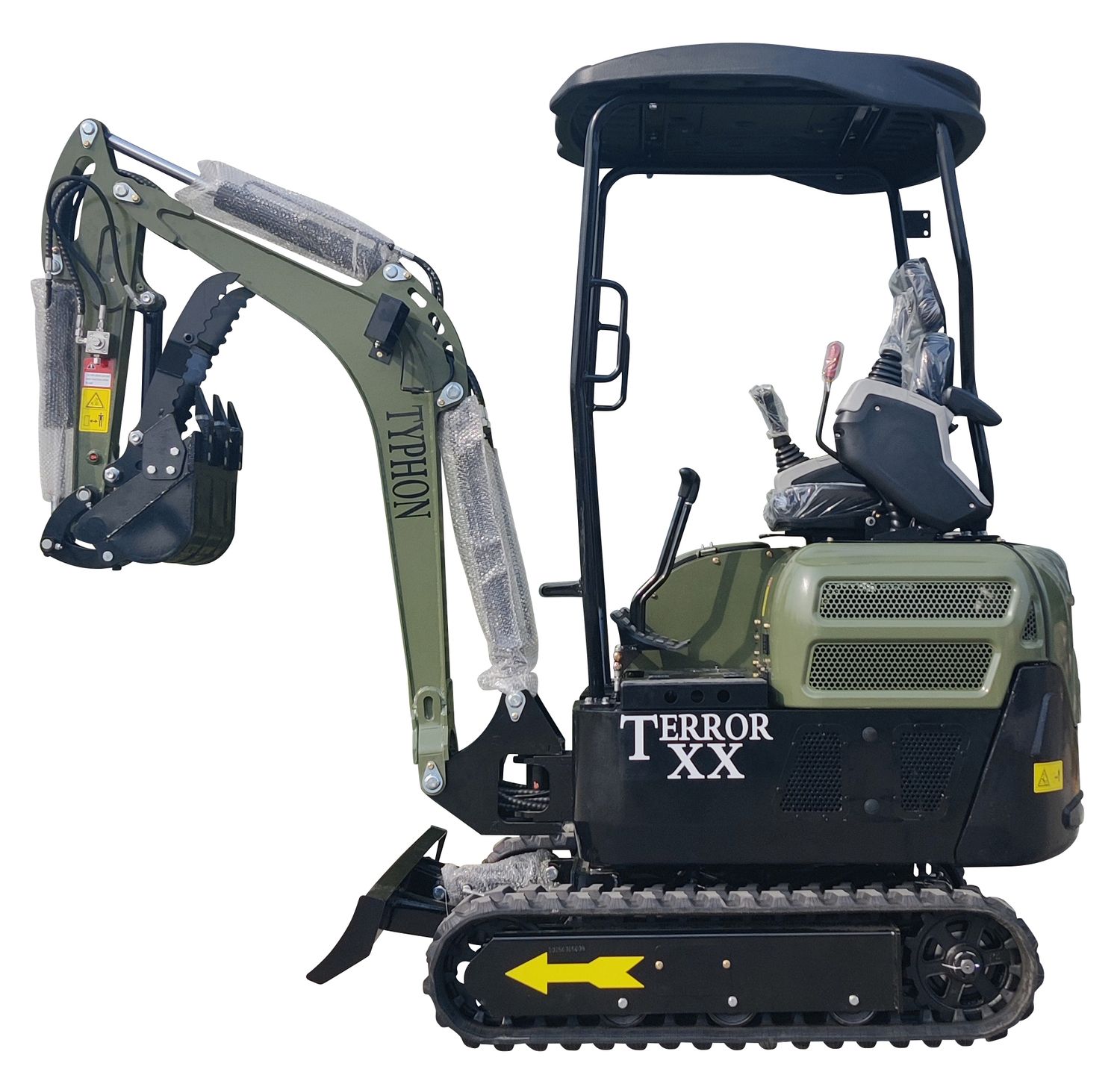 2025 4,000 lb TYPHON TERROR XX Mini Excavator Rubber Track with Kubota D902 Diesel Engine USA