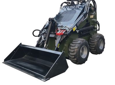 Top Compact & Mini Excavator Diggers- TYPHON Machinery Skid-Steer Loader Wheeled 22.1 HP Honda EPA Gasoline Engine for Gardens, Farming