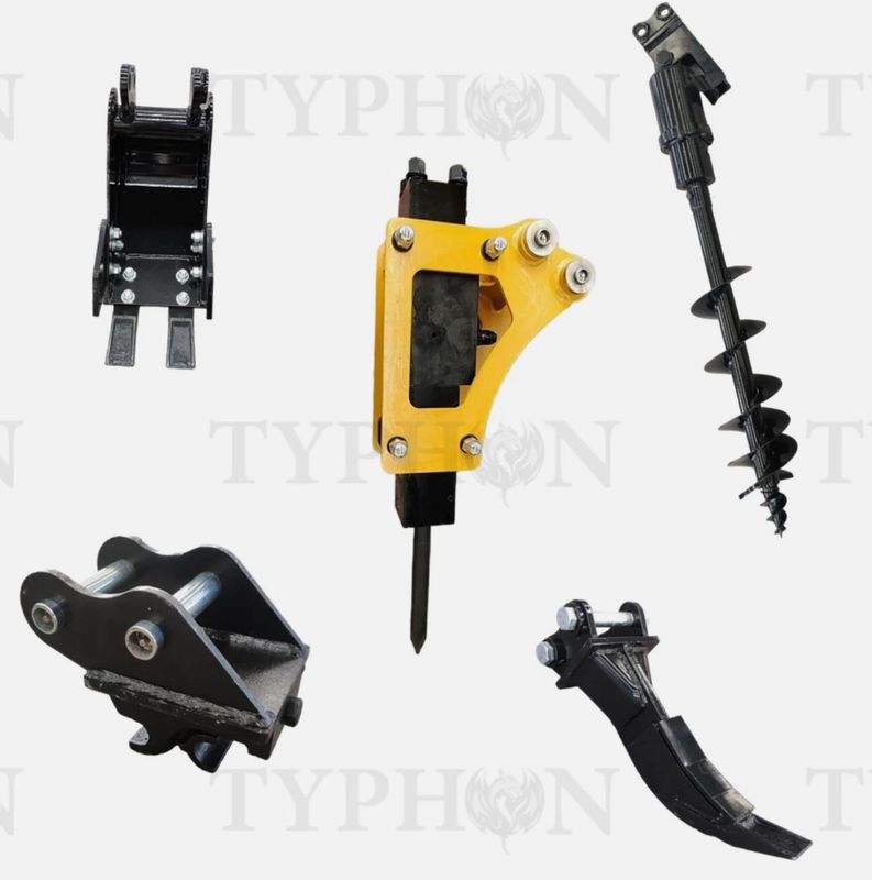 5-in-1 0.8-2 Ton Excavator Attachments Quick Coupler Bucket Ripper Auger Hammer