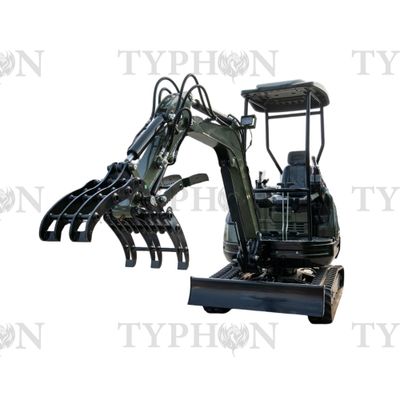 Compact Grapple Attachment For 2-3 ton Mini Excavator Wide Opening Wood Grab USA