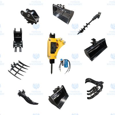 10-in-1 Mini Excavator Attachment Bundle Essential Tools Combo Kit for Worksites