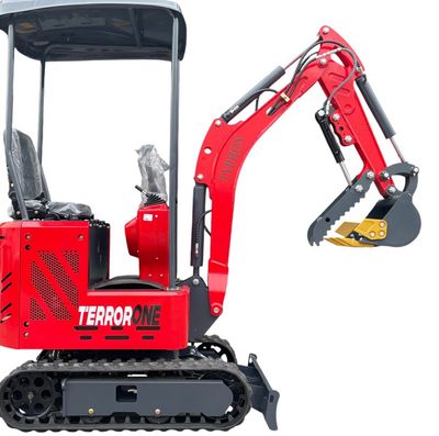 TYPHON TERROR ONE STORM 1 Ton Mini Excavator Trench Digger with Hydraulic Oil Cooler Canopy &amp; Wide Bucket Ideal for Garden, Farm, Park &amp; Road Work Digging, Drilling, Bull-Dozing