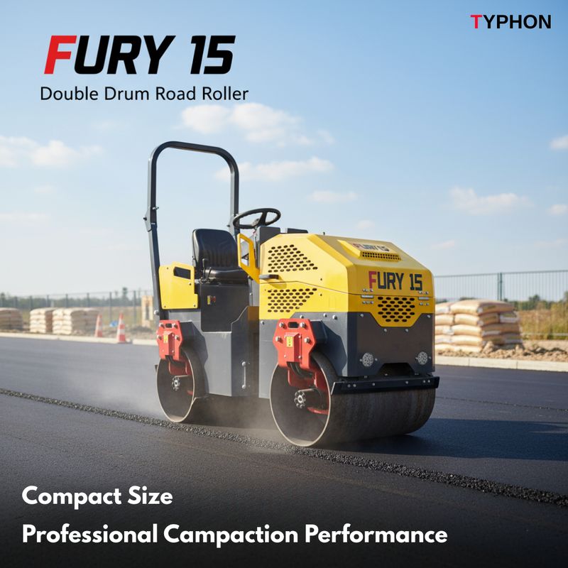 TYPHON FURY 15 Mini Road Roller 1.5Ton 13.5 hp B&S Gas Engine Hydraulic Steering TYPHON FURY 15 Mini Road Roller 1.5Ton 13.5 hp B&S Gas Engine Hydraulic Steering