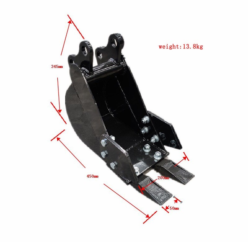 Top Compact & Mini Excavator Diggers- TYPHON Machinery 200mm Narrow Bucket: Attachment for TYPHON Mini Excavators USA