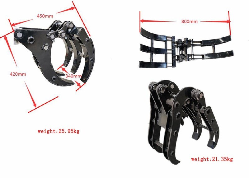 Top Compact & Mini Excavator Diggers- TYPHON Machinery TYPHON Attachments Grapple Attachment for Mini Excavators Grabber USA