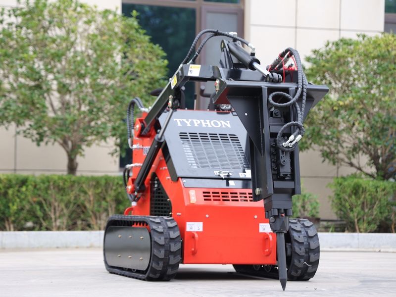 Top Compact & Mini Excavator Diggers- TYPHON Machinery Skid Steer Loader Hydraulic Hammer Concrete Breaker Attachment USA