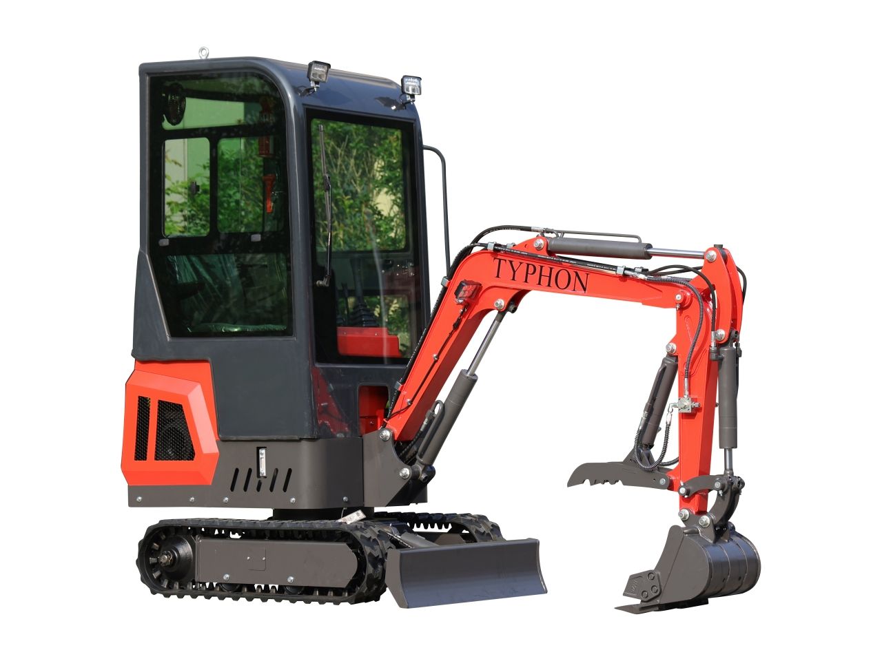 TYPHON TERROR ONE Mini Excavator – 1.1 Ton Trench Digger with Cabin, Hydraulic Thumb Clip, Hydraulic Oil Cooler, 13.5hp B&S Engine USA TYPHON TERROR ONE Mini Excavator – 1.1 Ton Trench Digger with Cabin, Hydraulic Thumb Clip, Hydraulic Oil Cooler, 13.5hp B&S Engine USA