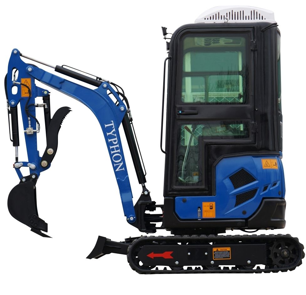 2025 4,000 lb TYPHON TERROR XVII Cabin Mini Excavator Rubber Track with Kubota D902 Diesel Engine USA