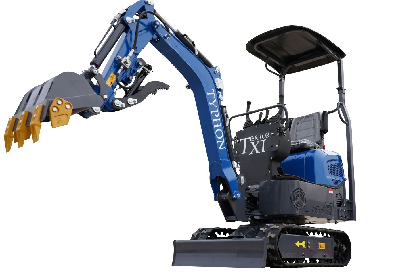 TYPHON TERROR XI STORM Mini Excavator – 1.1 Ton Trench Digger with Boom Swing, Hydraulic Thumb Clip, Bucket USA TYPHON TERROR XI STORM Mini Excavator – 1.1 Ton Trench Digger with Boom Swing, Hydraulic Thumb Clip, Bucket USA