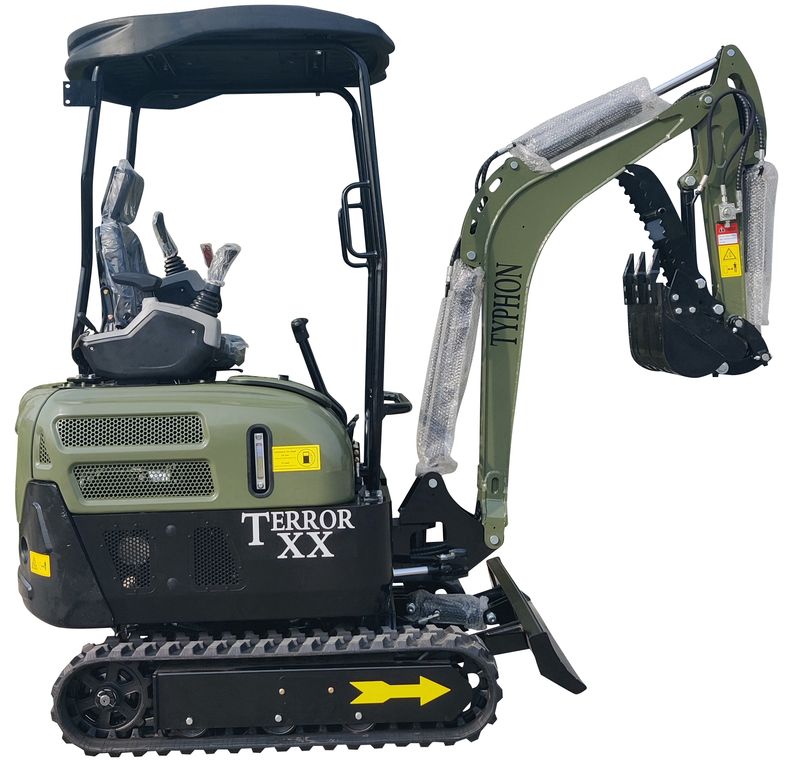 Top Compact & Mini Excavator Diggers- TYPHON Machinery 2025 4,000 lb TYPHON TERROR XX Mini Excavator Rubber Track with Kubota D902 Diesel Engine USA