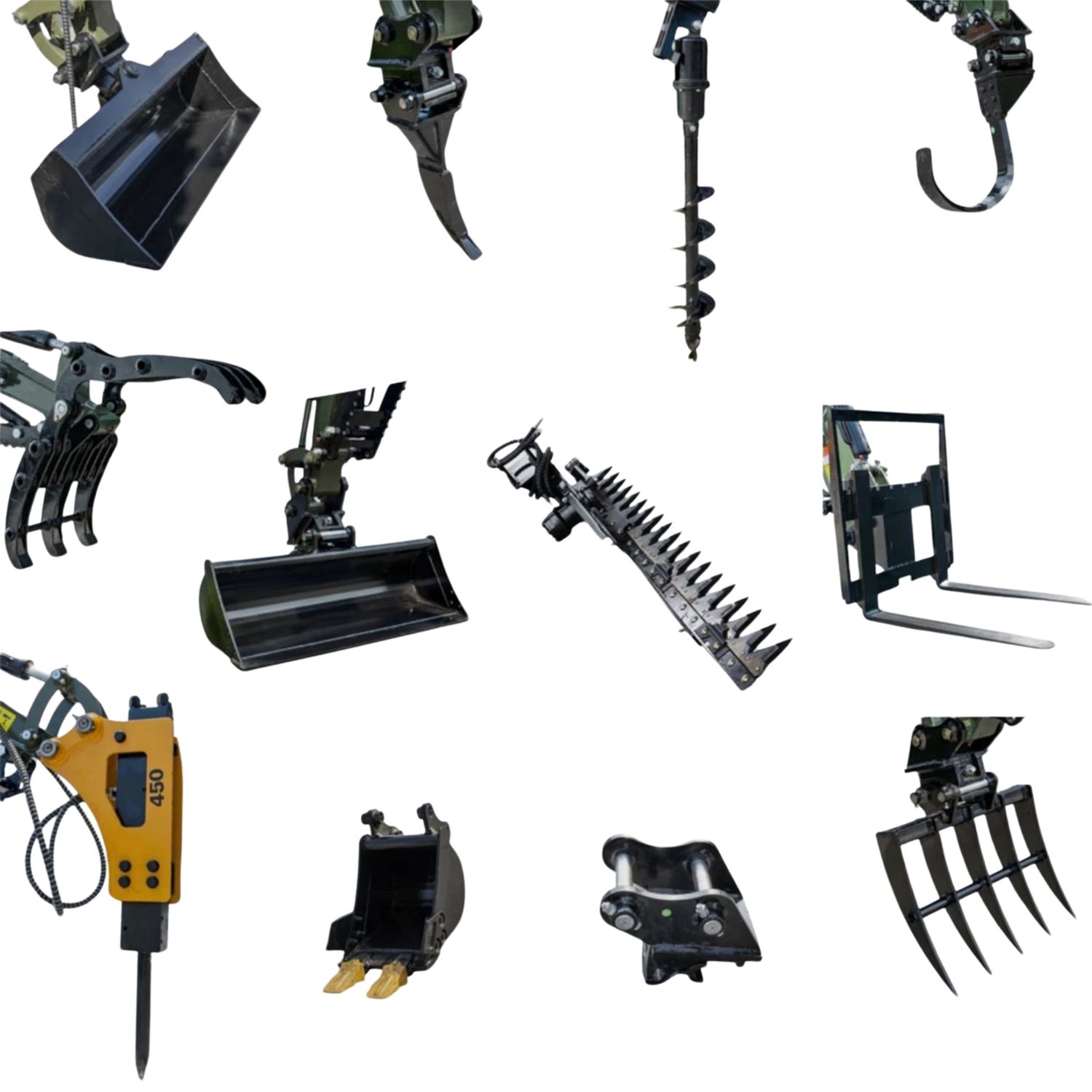 All-in-One 12 PCS Attachment Set Tool Fits 2-3 ton Mini Excavator Terror XXV All-in-One 12 PCS Attachment Set Tool Fits 2-3 ton Mini Excavator Terror XXV