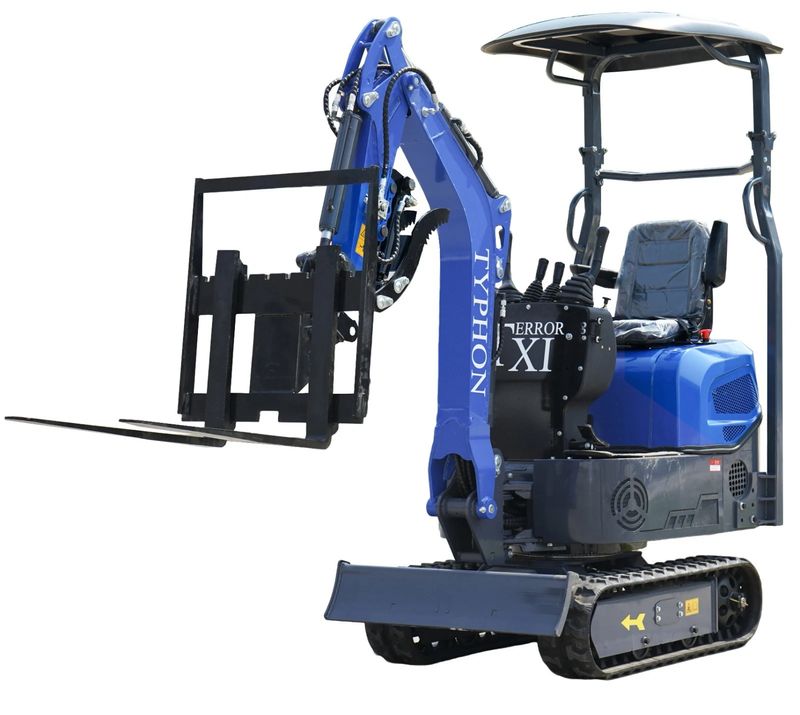 Top Compact & Mini Excavator Diggers- TYPHON Machinery TERROR XI Mini Excavator Digger 13.5hp Gas B&S EPA Engine with 13 Attachments