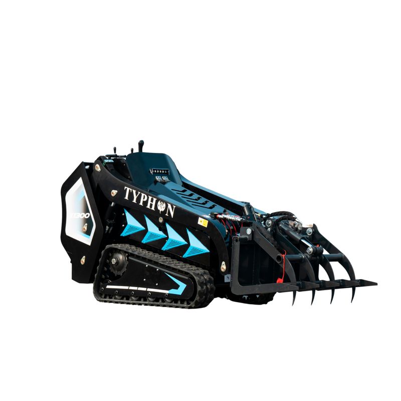 Hydraulic Wood Grabber Attachment Mini Skid Steer TYPHON STOMP X1300 & STOMP 509