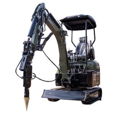 Top Compact & Mini Excavator Diggers- TYPHON Machinery Mini Excavator Hydraulic Wood Splitter Drill Attachment 150mm TYPHON Compatible