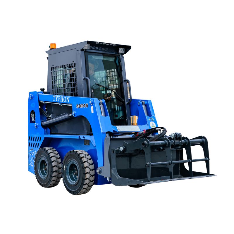 Top Compact & Mini Excavator Diggers- TYPHON Machinery Heavy-Duty Solid Bottom Grapple Bucket for TYPHON STOMP X1300 & STOMP 509 Mini Skid Steers
