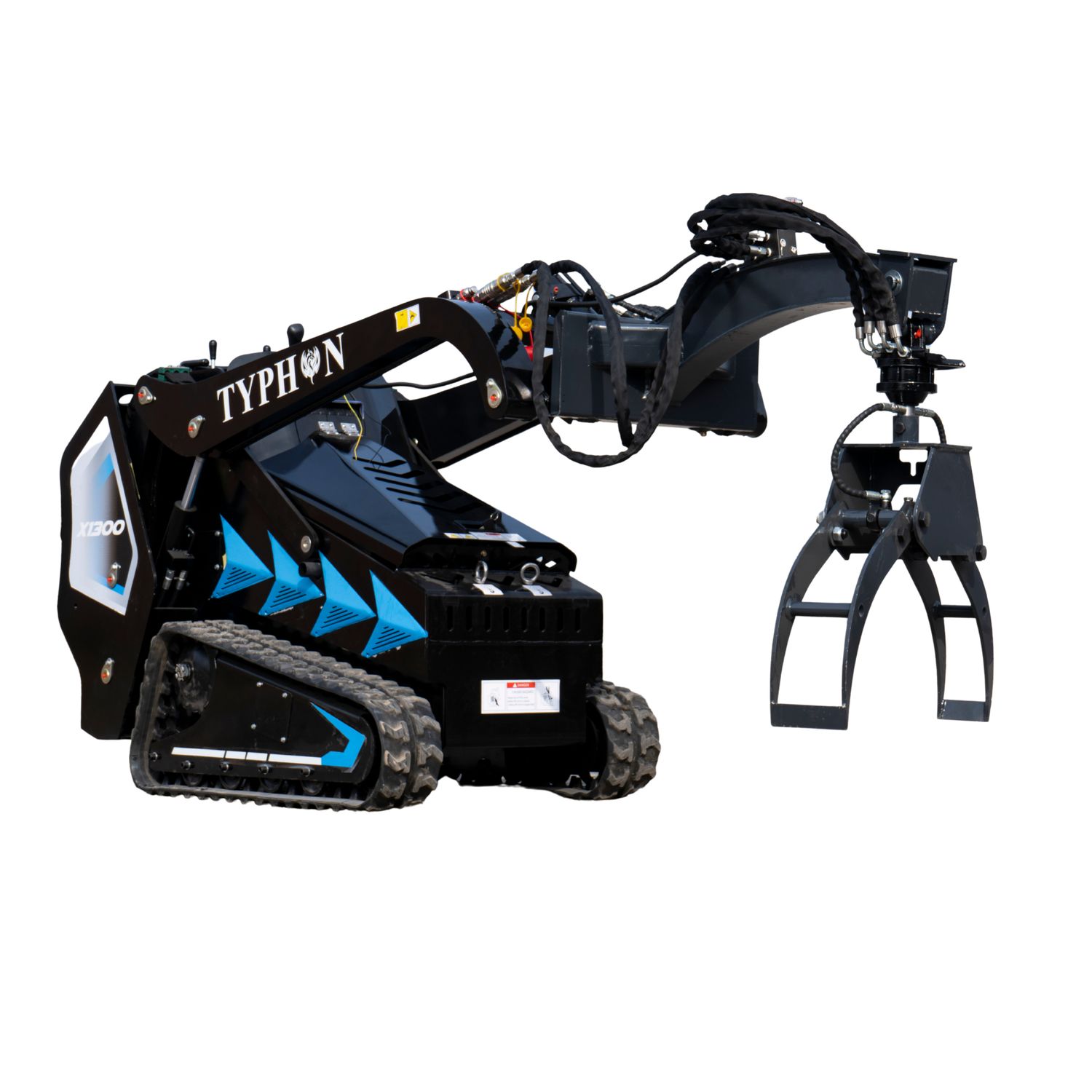 360° Hydraulic Rotary Wood Grabber for TYPHON STOMP X1300 & STOMP 509 Mini Skid Steers