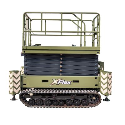 TYPHON xFlex-4068ET Electric Rubber Track Scissor Lift 3.2 Ton with 5.4HP Hydraulic Pump Motor Drive and Hydraulic Lifting Cylinder, 40 ft Max Lifting Height