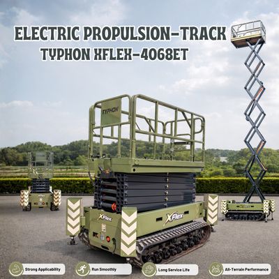 TYPHON xFlex-4068ET Electric Rubber Track Scissor Lift 3.2 Ton with 5.4HP Hydraulic Pump Motor Drive and Hydraulic Lifting Cylinder, 40 ft Max Lifting Height TYPHON xFlex-4068ET Electric Rubber Track Scissor Lift 3.2 Ton with 5.4HP Hydraulic Pump Motor Drive and Hydraulic Lifting Cylinder, 40 ft Max Lifting Height