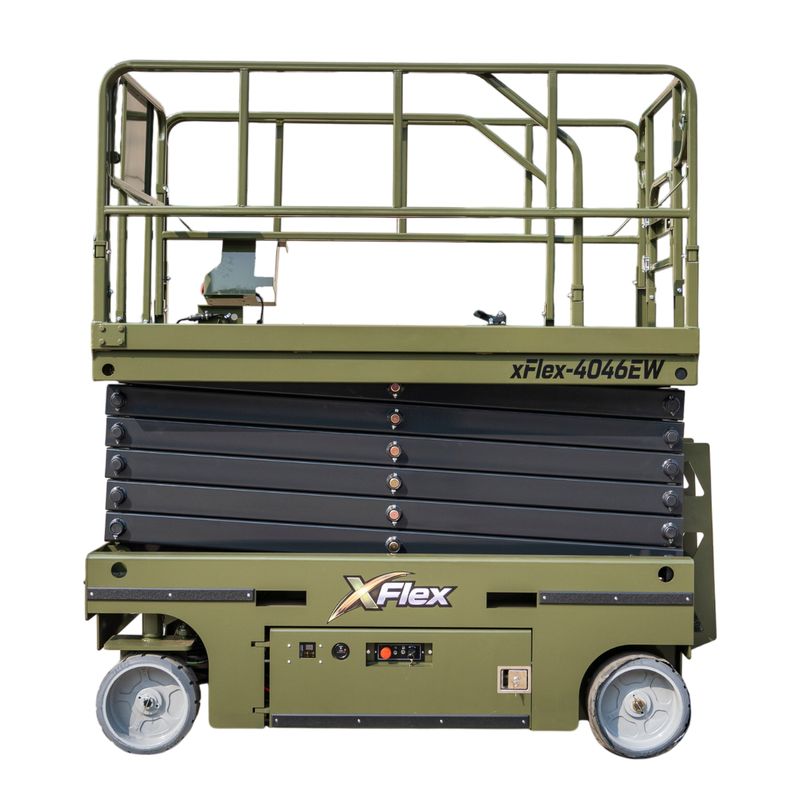 TYPHON xFlex-4046EW Electric Wheel Scissor Lift 2.6 Ton operating weight and 40ft platform height with 705lbs Load Capacity TYPHON xFlex-4046EW Electric Wheel Scissor Lift 2.6 Ton operating weight and 40ft platform height with 705lbs Load Capacity