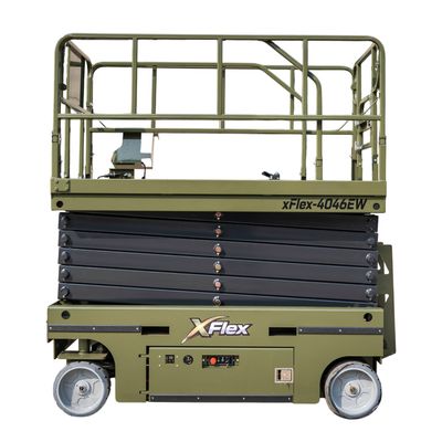 TYPHON xFlex-4046EW Electric Wheel Scissor Lift 2.6 Ton operating weight and 40ft platform height with 705lbs Load Capacity TYPHON xFlex-4046EW Electric Wheel Scissor Lift 2.6 Ton operating weight and 40ft platform height with 705lbs Load Capacity
