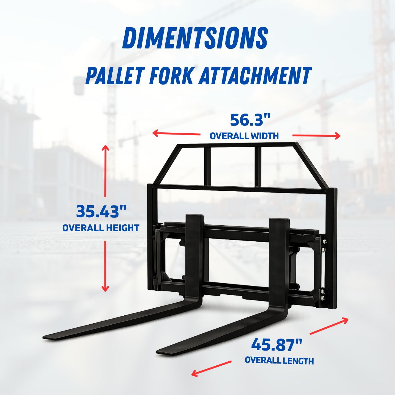 TYPHON Skoop Hydraulic Pallet Fork Attachment for Wheel Loader 43 Inch 11.1 GPM by TYPHON - SKOOP Attachments Photo 3 - American Loader