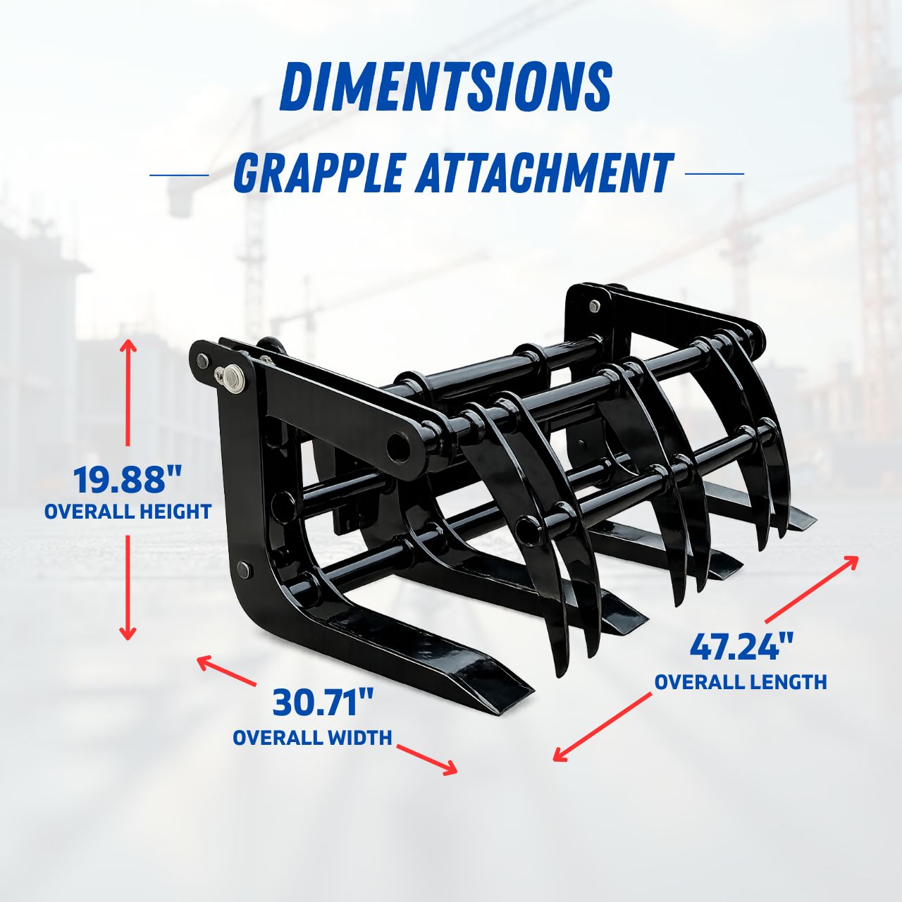 TYPHON Skoop Heavy-Duty Wheel Loader Log Grapple 295 lbs Robust Log & Brush Handler with 6+4 Tine Grip by TYPHON - SKOOP Attachments Photo 3 - American Loader