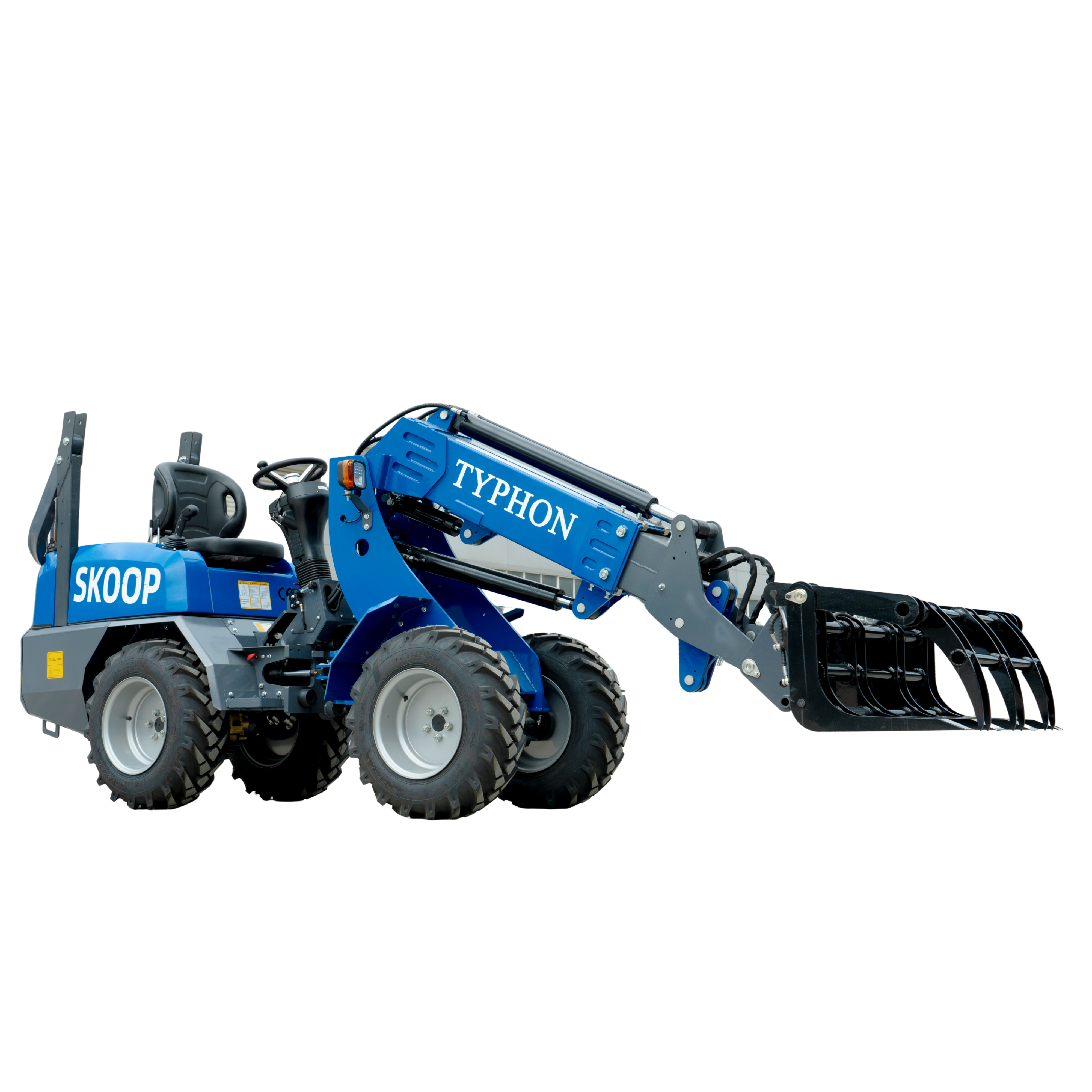 TYPHON Skoop Heavy Duty Wheel Loader Log Grapple 295 lbs Robust Log & Brush Handler with 6+4 Tine Grip