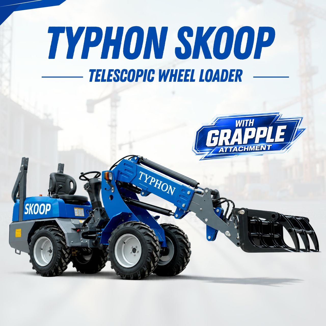 TYPHON Skoop Heavy-Duty Wheel Loader Log Grapple 295 lbs Robust Log & Brush Handler with 6+4 Tine Grip by TYPHON - SKOOP Attachments Photo 5 - American Loader