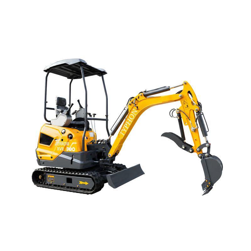 TYPHON TERROR XVII PRO 3800 lb Mini Excavator, Kubota D902 Diesel, Hydraulic Thumb, Pilot Controls, 14kN Dig Force TYPHON TERROR XVII PRO 3800 lb Mini Excavator, Kubota D902 Diesel, Hydraulic Thumb, Pilot Controls, 14kN Dig Force