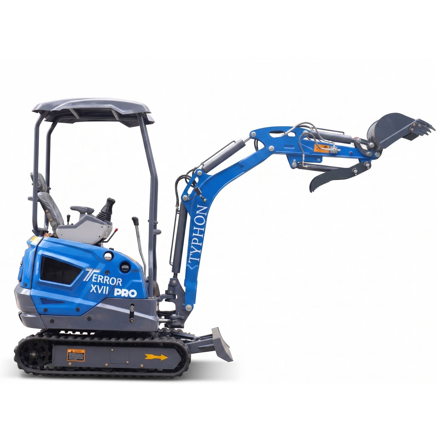 New TYPHON TERROR XVII PRO 3800 lb Mini Excavator – Kubota Diesel, Premium Hydraulics, 14kN Dig Force, Boom Swing New TYPHON TERROR XVII PRO 3800 lb Mini Excavator – Kubota Diesel, Premium Hydraulics, 14kN Dig Force, Boom Swing