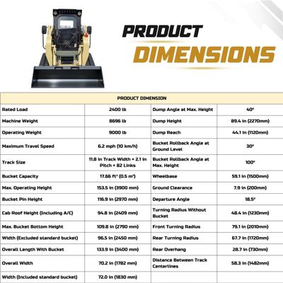 TYPHON STOMP 65 PROPACT Series - 9,000 lbs 74 HP Skid Steer Loader, Cummins 4-Cylinder Diesel USA Engine, High-Flow Hydraulics &amp; AC/Heater Cab